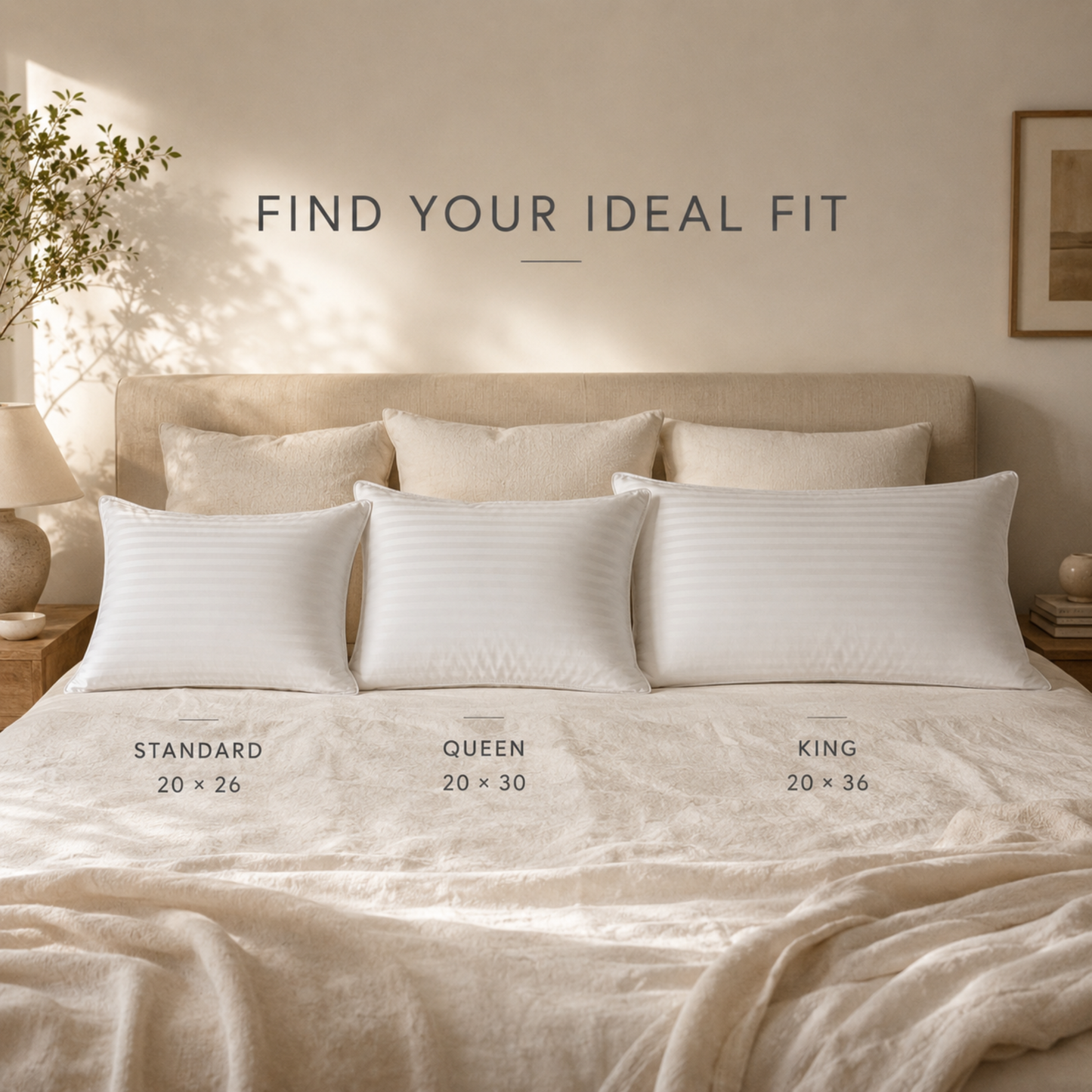 Balanced Dream 50/50 Goose Down & Feather Medium Firm Bed Pillow