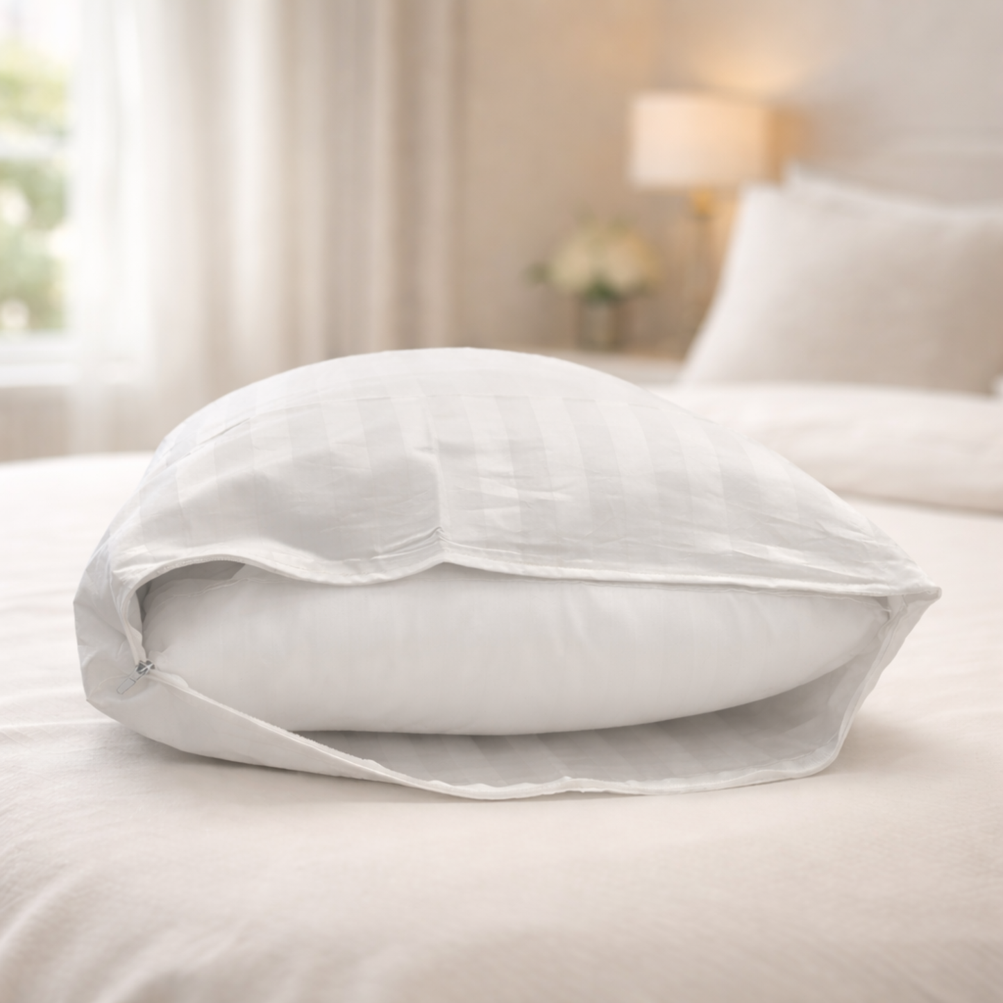 100% Cotton Zippered Pillow Protector