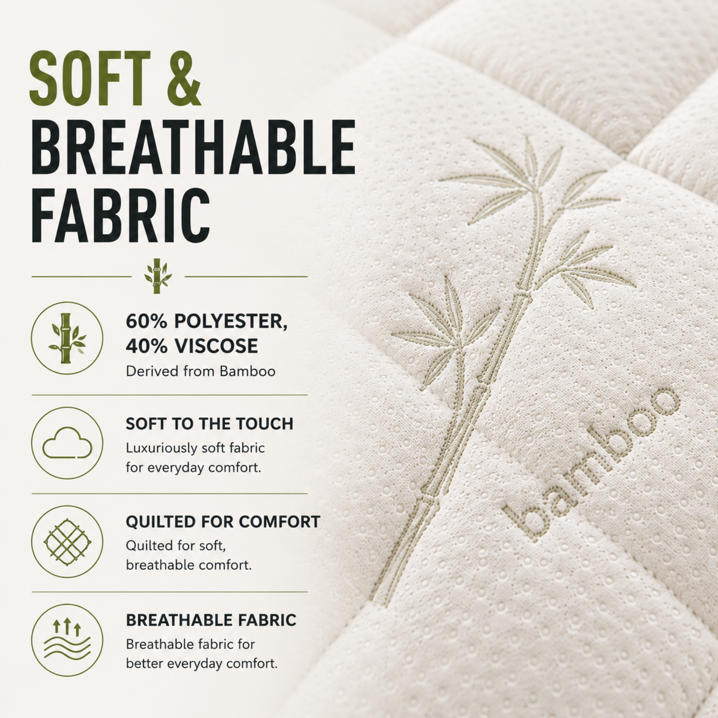 Zen Dream Quilted Bamboo Mattress Pad