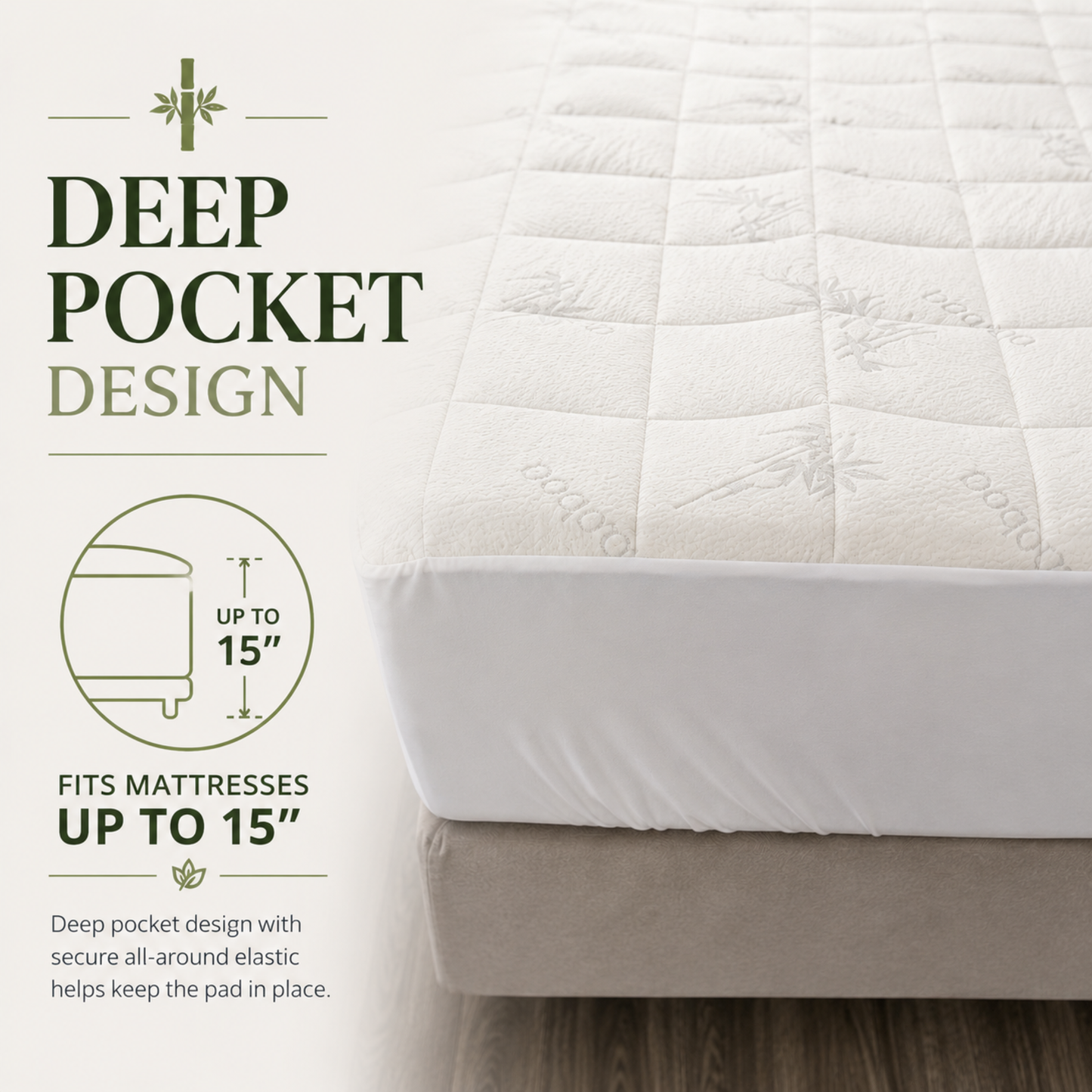 Zen Dream Quilted Bamboo Mattress Pad