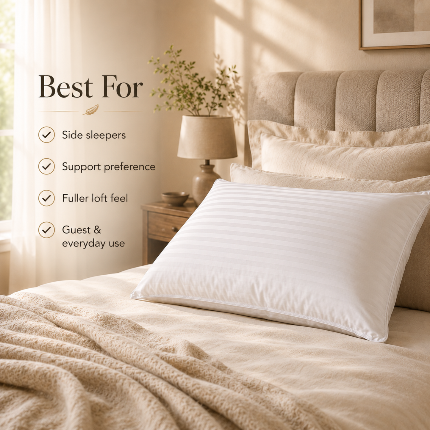 Cozy Dream 15/85 Goose Down & Feather Medium Support Pillow