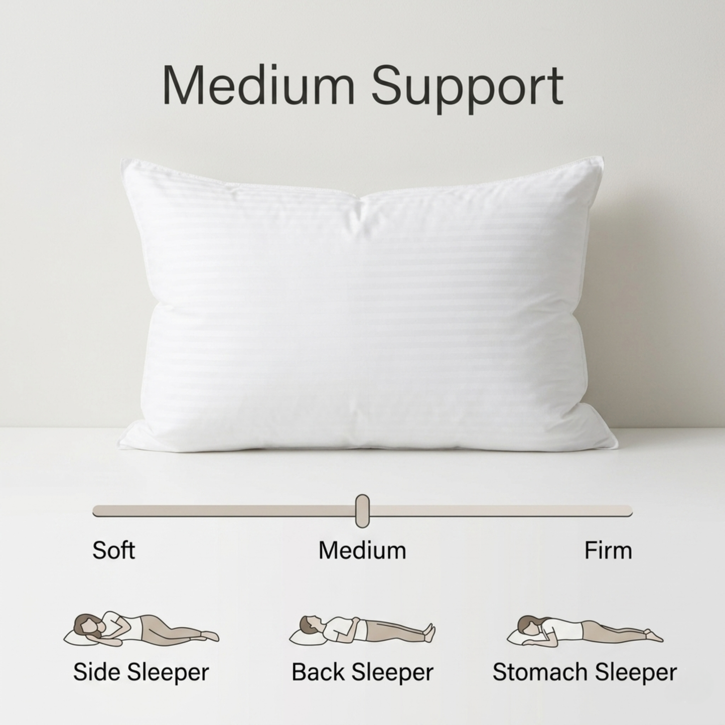 Balanced Dream 50/50 Goose Down & Feather Medium Firm Bed Pillow