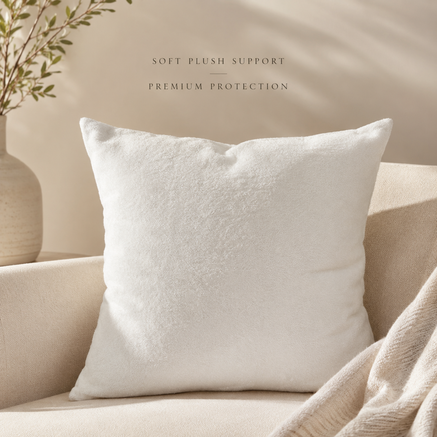 Down Alternative Throw Pillow Insert with Protective Cover