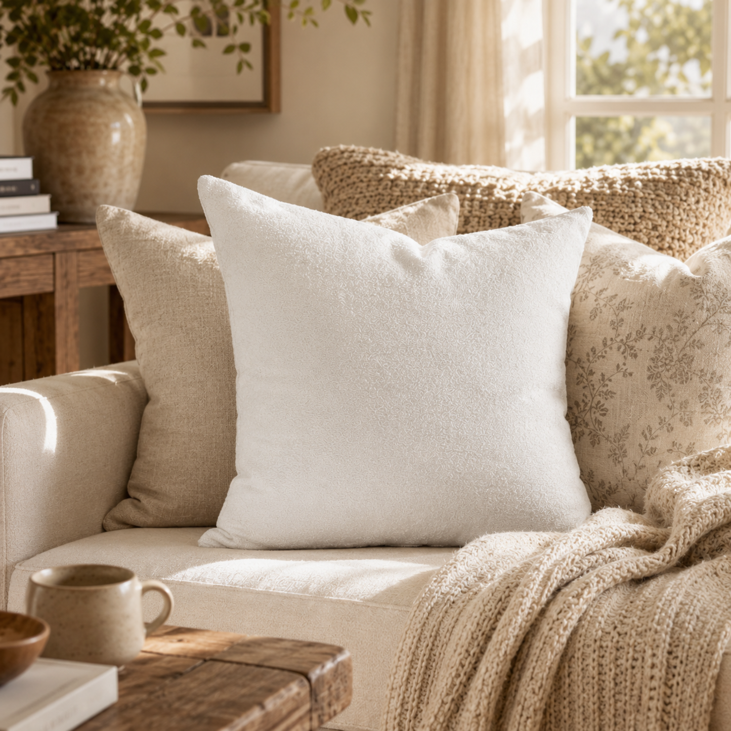 Down Alternative Throw Pillow Insert with Protective Cover