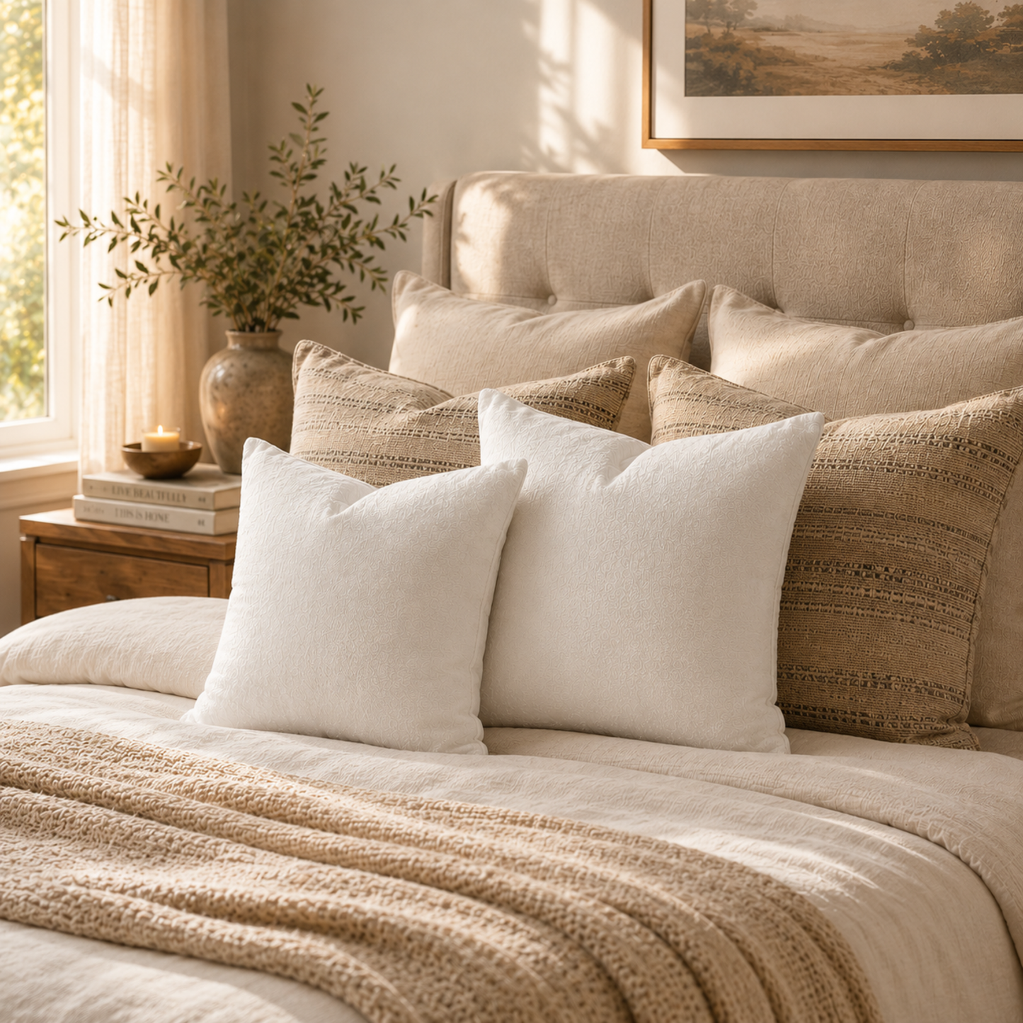 Down Alternative Throw Pillow Insert with Protective Cover