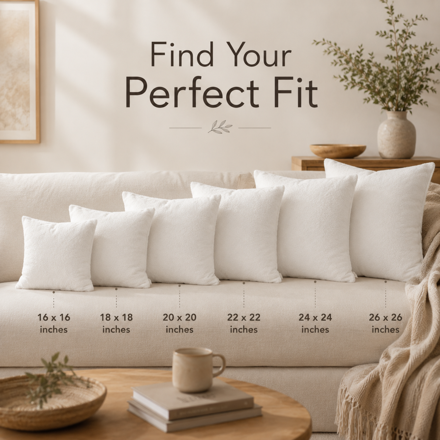 Down Alternative Throw Pillow Insert with Protective Cover