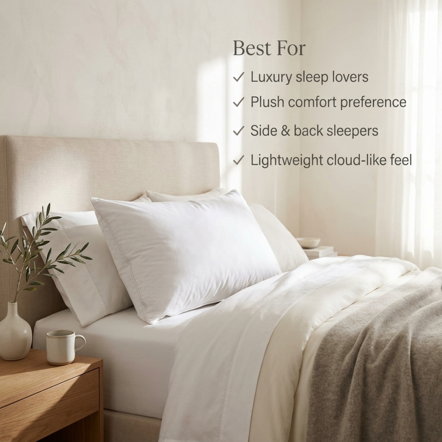 European Dream 800 Fill Power Down Pillow