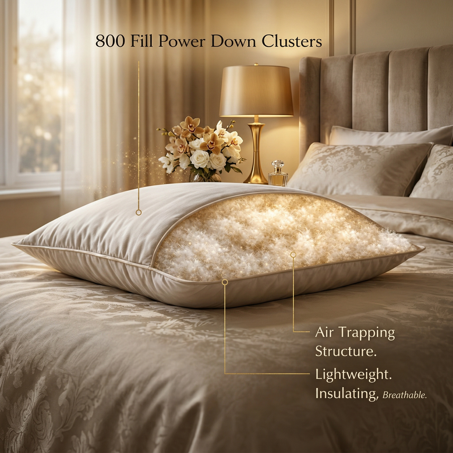 European Dream 800 Fill Power Down Pillow