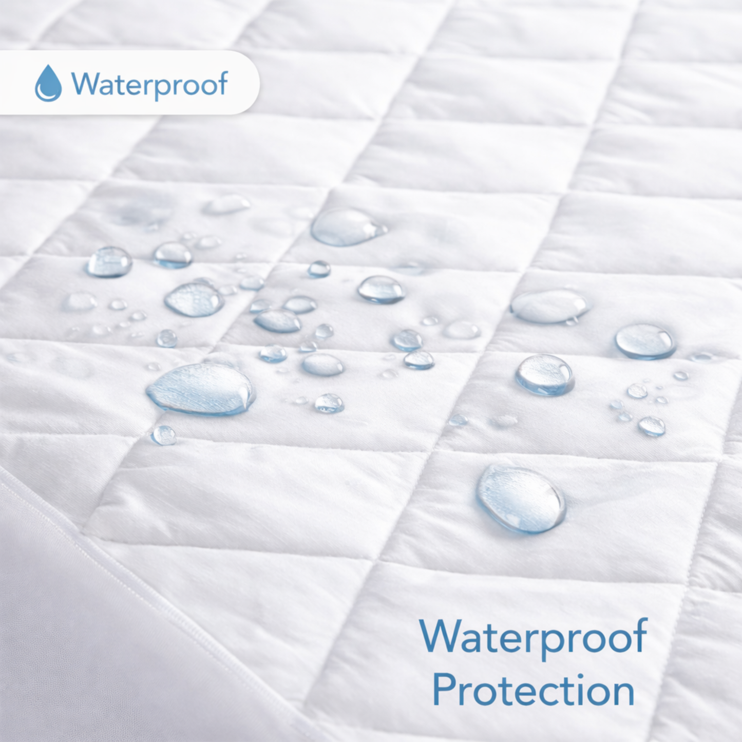 Waterproof Mattress Protector with 100% Cotton Cover & Polyester Fill