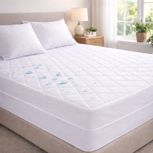 Waterproof Mattress Protector with 100% Cotton Cover & Polyester Fill