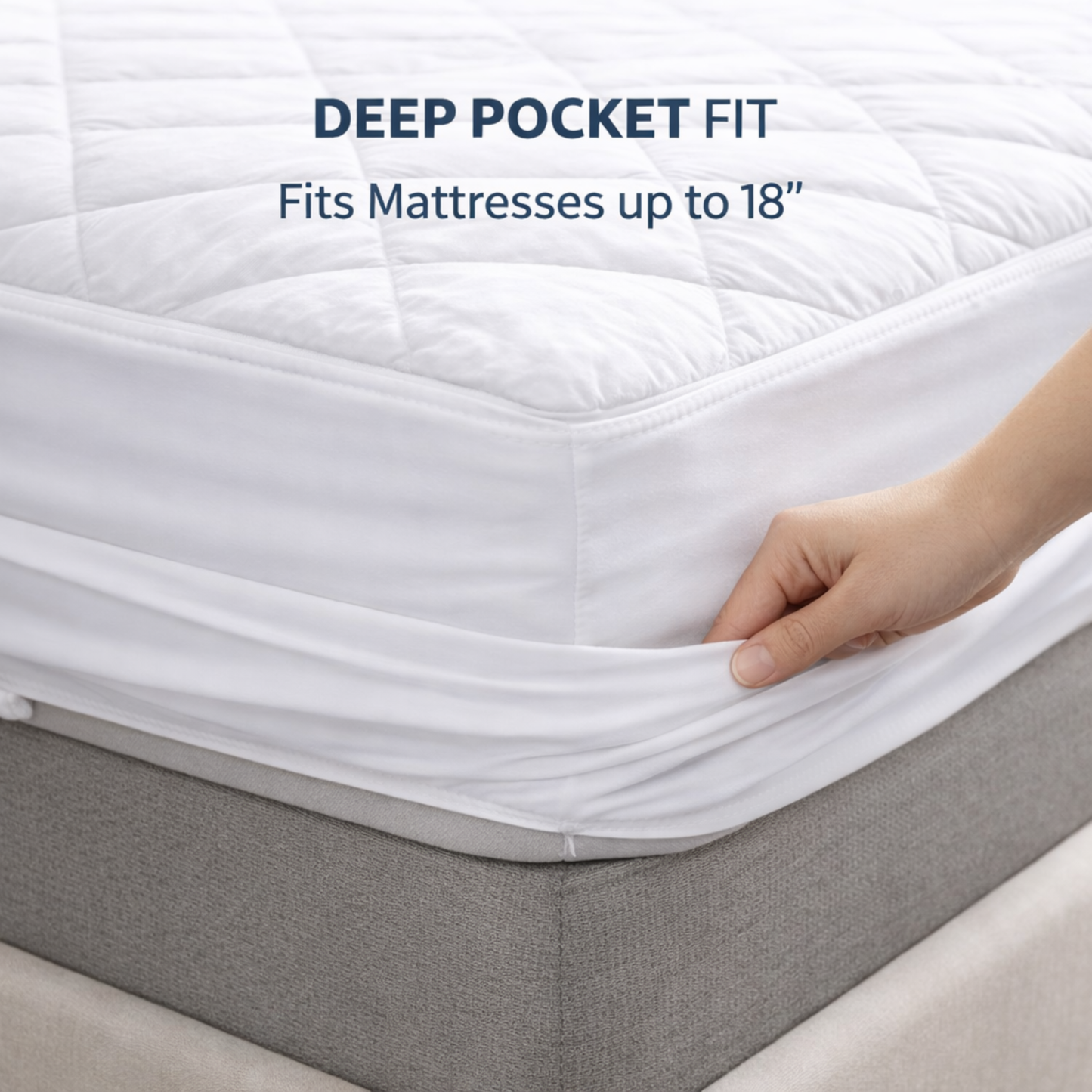 Waterproof Mattress Protector with 100% Cotton Cover & Polyester Fill