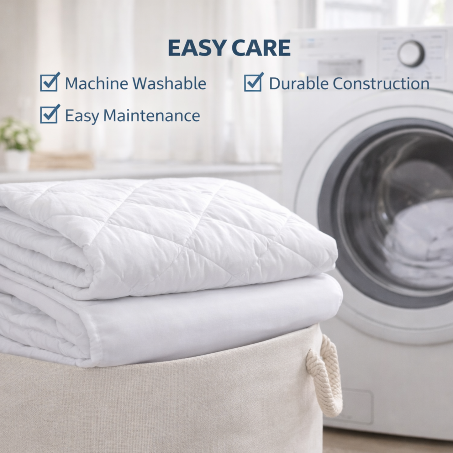 Waterproof Mattress Protector with 100% Cotton Cover & Polyester Fill
