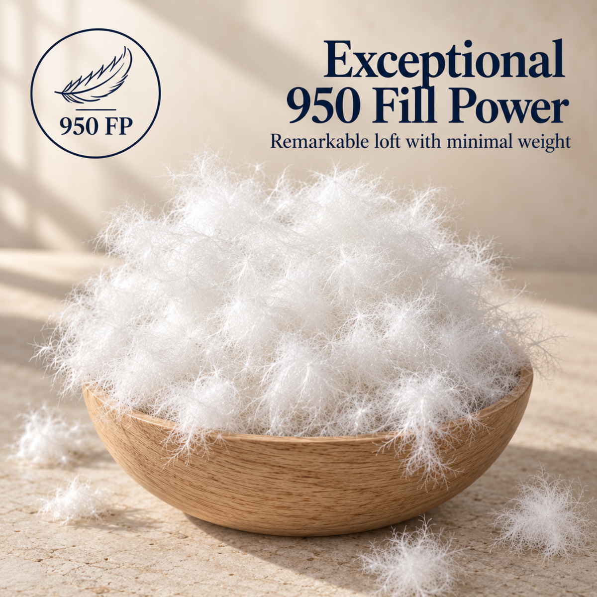 Pure White Muscovy Duck Down – 950 Fill Power